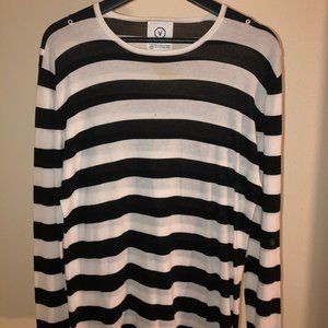 Visvim Black and White Long Sleeved Shirt